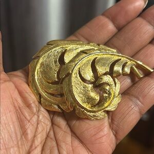Trifari Gold Leaf Brooch